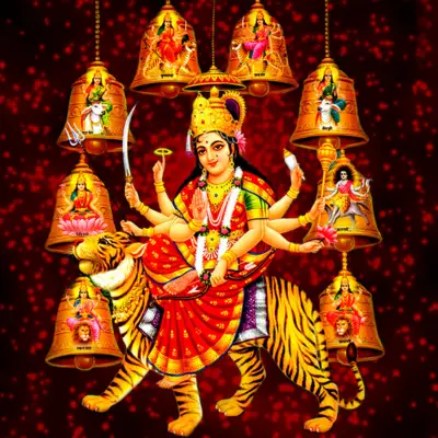 A divine depiction of Maa Durga radiating golden light, symbolizing protection, empowerment, and spiritual strength.