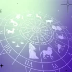 An astrology chart with zodiac signs and celestial bodies aligning, symbolizing cosmic guidance and future predictions.